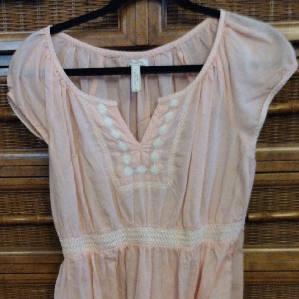 Pink Boho Peasant Blouse